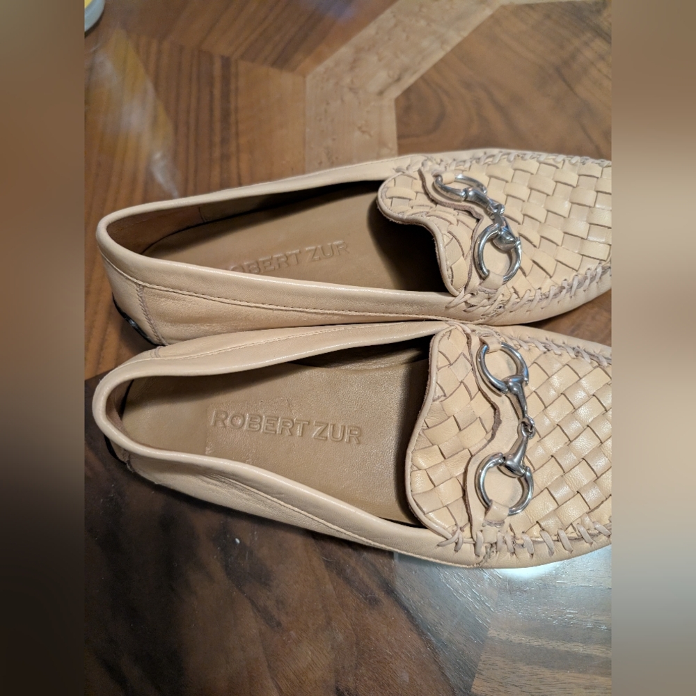 Robert Zur Perlata Shell True Glove Tan Leather Driving Loafers Women’s Size 8